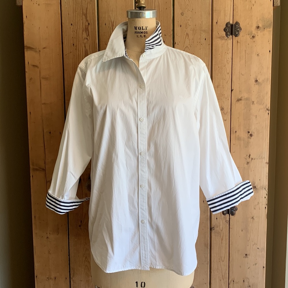 Lauren by Ralph Lauren fitted button up blouse